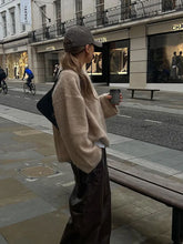 Elegant Solid Mohair Soft Knitted Pullover Women Casual O-neck Long Sleeve Loose Sweater Autumn Warm Lady High Street Knitwear voguable