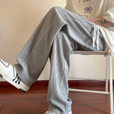 Summer Casual Pants Men Fashion White Straight Pants Men Japanese Streetwear Loose Pleated Pants Mens Black Trousers M-3XL voguable