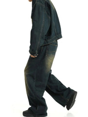 Big Size Green Wash Skater Men Baggy Jeans Adjust-waist 90s Vintage Y2k Wide Pants Hip Hop Trousers Casual Work Wear voguable