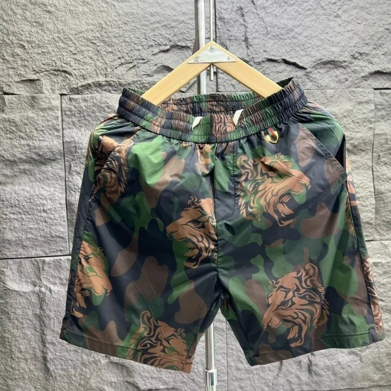 Voguable Summer Camouflage Printed Casual Shorts for Men Trendy Stylish Sporty Cropped Pants for Youth Beach Shorts Basketball Shorts Men voguable