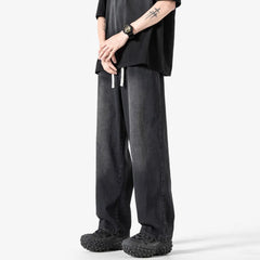 Summer Baggy Jeans Men Fashion Casual Straight Jeans Men Streetwear Hip-hop Loose Drawstring Vintage Jeans Mens Denim Trousers voguable