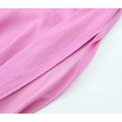 YENKYE Summer Women Side Slit Front Hollow Out Satin Halter Long Dresses Sexy Backless Party Vestidos voguable