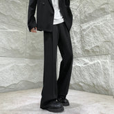 Voguable Solid Color Suit Pants Men Fashion Society Men Dress Pants Korean Loose Straight Flared Pants Men Office Formal Trousers M-2XL voguable