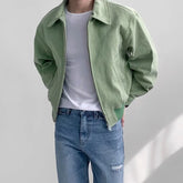 Men's Short Bomber Jackets 2024 Spring Retro Y2k Lapel Zipper Pocket Windbreaker Coats Luxury High Quality Overcoat Streetwear voguable