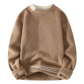 New Autumn Winter Korean Knit Pullovers Men Fashion Knitted Sweater Mens O-Neck Patchwork Casual Knitwear Slim Pullover Sweaters voguable