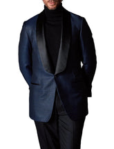 Voguable Men's Suit 2 Pieces Blazer Black Pants One Button Sheer Lapel Business Work Wear Slim Fit Formal Wedding Groom Costume Homme voguable