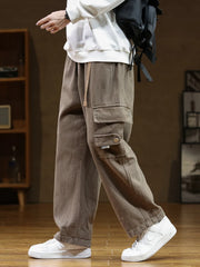 Autumn New Cargo Pants Men Multi-Pockets Cotton Casual Wide Pants Male Workwear Loose Straight Trousers Big Size 7XL 8XL voguable