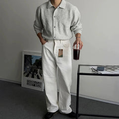 New Korean Luxury Men Cardigan Trendy Textured Long Sleeve Buttoned Korean Leisure Sweater Coats Premium Quality Knitwear M-3XL voguable