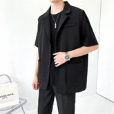 Grey Black Suit Vest Men Fashion Social Mens Dress Vest Korean Loose Sleeveless Blazer Mens Jacket Office Formal Vest M-2XL voguable