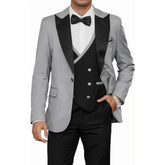 Voguable New Solid Suits for Men Slim Fit Groom Wedding Suits Tuxedo Best Man Blazer Vest Pants 3 Pieces Fashion Marriage Costume voguable