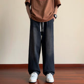 Black Baggy Jeans Men Drawstring Vintage Jeans Men Streetwear Hip-hop Loose Straight Jeans Mens Denim Pants Large Size 4XL voguable