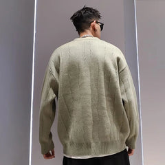 Voguable Knit Cardigan Male Korean Style Sweater Coat Men Old Money Autumn Winter Loose Casual Men's Long Sleeve Streetwear voguable