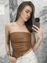 Mozision Off-shoulder Strapless PU Leather Sexy Tops Women Fashion Zipper Backless Sleeveless Ruched Irregular Club Crop Tops voguable