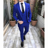Voguable Formal Wedding Men Suits Groom Tuxedo Fashion Classic Slim Fit Peaked Lapel Prom Party Dinner Male Suit (Jacket+Vest+Pants) voguable