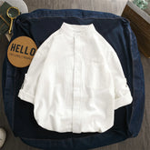 Elegant Fashion Harajuku Slim Fit Ropa Hombre Loose Casual Sport All Match Outerwear Solid Button Cotton Linen Long Sleeve Blusa voguable