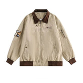 American Vintage Solid Coat Badge Patchwork Work Jacket Men's Spring Autumn New Korean Style Fashionable Retro Flight Jacket voguable