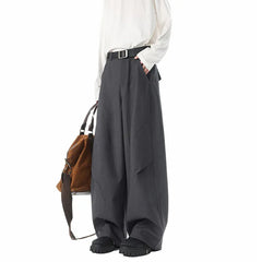 New Pants Men Fashion Casual Solid High Street Simple Hip-hop Wide Leg Trousers All-match Korean Style Loose Temperament College voguable