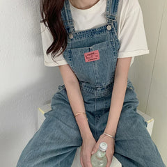 Voguable Casual Denim Jumpsuits Women Autumn New Style Loose Jean Overalls Korean Baggy Wide Leg Rompers Woman voguable