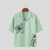 Men Shirt Floral Printing Lapel Short Sleeve Casual Men Clothing Summer Oversize INCERUN Vacation Fashion Shirts Streetwear voguable