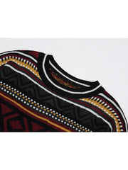 Vintage Sweaters Women Oversized Thicken Knitwear BF Unisex Couples Winter Pullovers Femme Woolen Sweater Striped Tops voguable