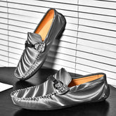 Voguable Men's Genuine Leather Loafers Plus Size Slip-On Breathable Casual Business Driving Shoes Retro Handmade Spring Autumn flats voguable