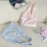 Korean Elegant Y2k Aesthetic Chic Shoulder Handbags Glossy Tender Fairy Underarm Bag Trendy Fashion Casual Women Shopping Bags voguable