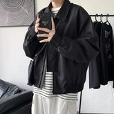 Autumn Winter Fashion Harajuku All Match Tops Men Loose Casual Jacket Pockets Long Sleeve Cardigan Outerwear Button Male Clothes voguable