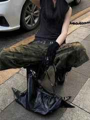 Summer Women American Vintage Japanese 2000s Camo Jorts Jean Shorts Knee Length Denim Pants Y2k Streetwear Harajuku Punk Baggy voguable