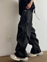 Voguable Techwear Parachute Cargo Pants Men Hip Hop Wide Leg Trousers Male Quick Drying Streetwear Loose Oversize Korean Hip Hop voguable