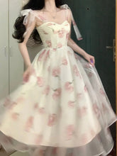 Voguable Sweet Elegant Floral Strap Dress Women Causal Fashion Korean Long Fairy Dresses Female Summer One Piece Dress Chic Evening Party voguable