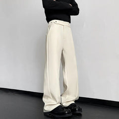 Black Suit Pants Men Fashion Society Mens Dress Pants Korean Loose Casual Wide Leg Pants Mens Office Formal Trousers M-3XL voguable