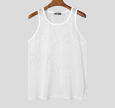 Summer Male Vests Fashion Transparent Men Tank Tops Sleeveless See-through Tops Tee Sexy Tops Streetwear Oversize S-3XL voguable