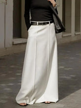 Voguable New Women Hline Skirt High Waist Elegant Office Lady Long Skirt Solid Color Formal Workwear Spring Summer Casual Bottom voguable