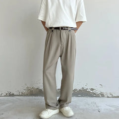 Voguable Black Khaki Suit Pants Men Slim fit Fashion Social Men Dress Pants Korean Straight Wide Leg Pants Men Office Formal Trousers voguable