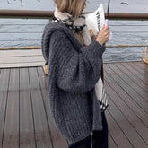 Chunky Knit Open Front Hooded Cardigan for Women Comfy Longline Sweater Hoodie Coat Female Casual Chic Autumn Winter Outfit voguable