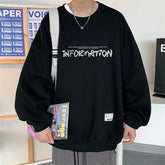 Voguable Spring Autumn Fashion Fleece Letter Print Sweatshirt Man Harajuku Oversized Male Clothes Pullovers Tops Long Sleeve Streetwear voguable