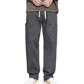 Elegant Fashion Harajuku Slim Fit Ropa Hombre Loose Casual Cargo Pants Sport All Match Solid Pockets Straight Cylinder Trousers voguable