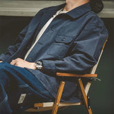 Voguable Men Vintage Navy Coats Loose Comfort Jacket Hombre Do Old Top Clothes Asymmetric Pockets Plus Size 2XL Man Casual Jacket voguable