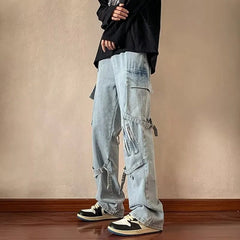 Baggy Jeans Trousers Male Denim Pants Black Wide Leg Pants Men's Jeans Loose Casual Korean Streetwear Hip Hop Harajuku voguable