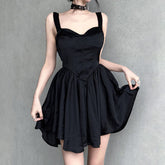 Gothic Mini Sundress Folds Dress mysite