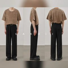 Summer Slim Suit Pants Men Fashion Social Mens Formal Dress Pants Korean Loose Straight Casual Pants Mens Office Formal Trousers voguable