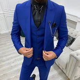 Voguable Men Single Breasted Suits 3 Pieces Slim Fit Wedding Tuxedo Premium Formal Blazer with Pants Prom Party Groom Office Wear voguable