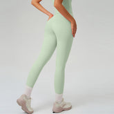 Voguable Solid Color Butter Tight Fitness High Waist Yoga Legging Soft Women Sport Pant Athletic Gym Comprehensive Training Sportswear voguable