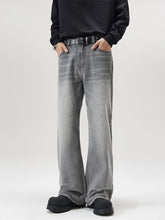 Fashion Paint Spots Men's Vintage gray Baggy Jeans High Street Bootcut Trousers Personality Streetwear Hip Hop Male Denim Pants voguable