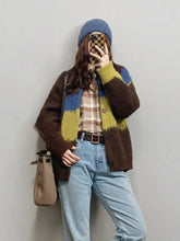 Voguable Harajuku Vintage Cardigan Women Patchwork Korean Knitted Sweater Tops Lazy Wind Loose Casual Long Sleeve Cardigan Coat New voguable