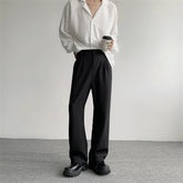 Khaki Black Suit Pants Men Fashion Social Mens Dress Pants Korean Casual Loose Straight Pants Mens Office Formal Trousers M-2XL voguable