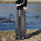 Men Classic Jeans Spring Loose Wide Leg Floor Length Elastic Waist Plus Size8XL Trendy Oversized Comfort Casual Fashion Hot sale voguable