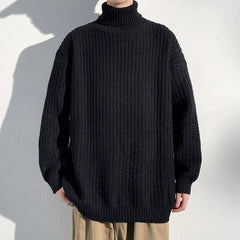 Voguable Men's Sweaters High Necked Pullovers Autumn Winter New Styles Men's Solid Color Knitted Sweaters Business Casual Sweater voguable