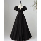 Voguable Black Evening Dress Short Sleeve Long Style Skirt New Summer Banquet Formal Dress Women Elegant Long Clothes voguable