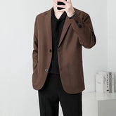 Brown Black Blazer Men Slim Fit Fashion Social Mens Dress Jacket Korean Business Casual Suit Jacket Mens Office Formal Blazer voguable
